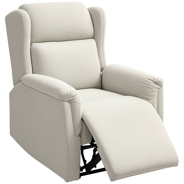 Beige recliner with pocket spring, 150 kg capacity