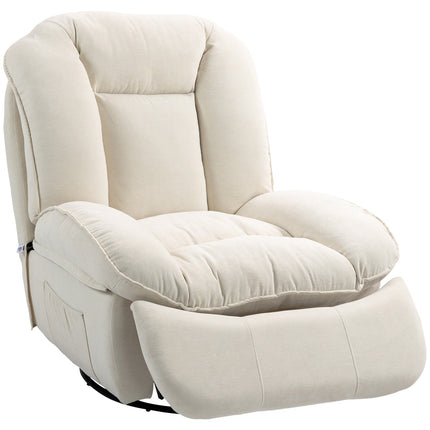 Lounger with swing, swivel, footrest and side pocket