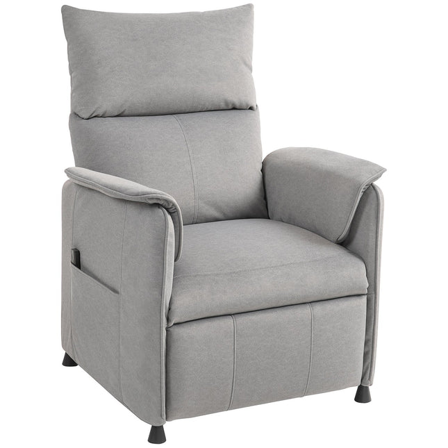 Electric recliner, quiet, memory function, gray velvet