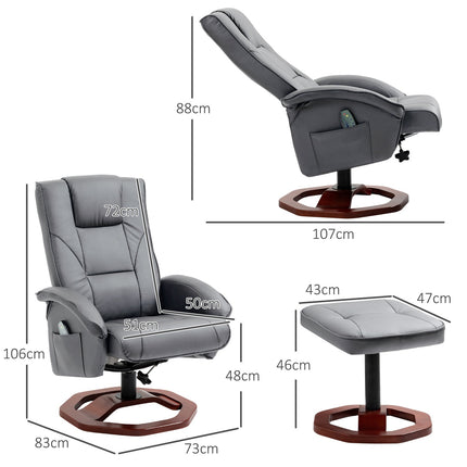 Lehátko s podnožkou, umělá kůže, otočné o 360°