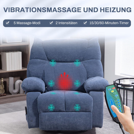 Elektrické masážní křeslo s vyhříváním a otáčením