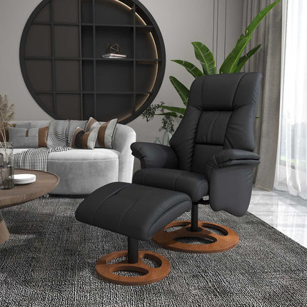 Elektrické polohovací křeslo s podnožkou, sklon 130°, černá umělá kůže