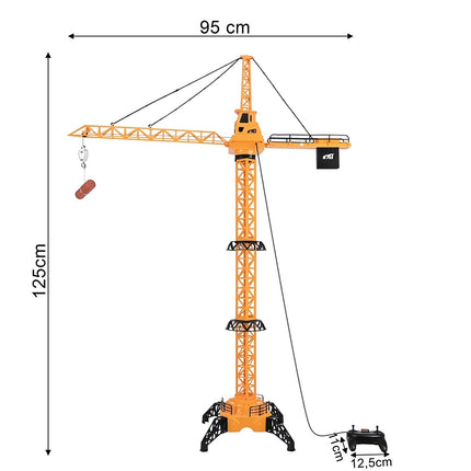 Remote Control Crane Toy 125 cm with 3 Heights, Wired Remote, 95 cm Boom
