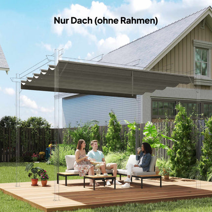 Ersatzdach für 3x3m Pergola, Hellgrau, Polyester