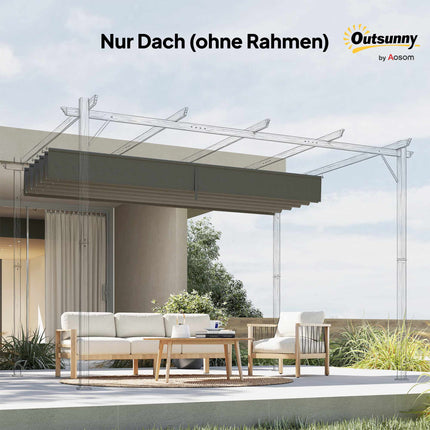 Ersatzdach für 3x3m Pergola, Hellgrau, Polyester