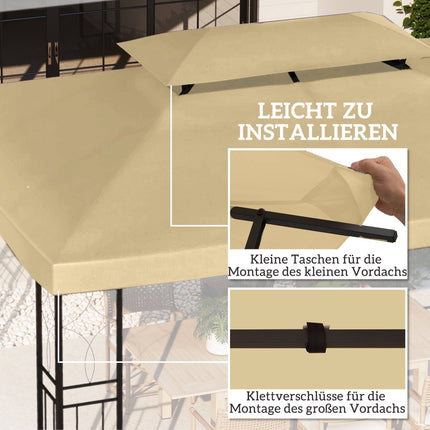Náhradní střecha pro pavilon 3x4 m, voděodpudivá, béžová