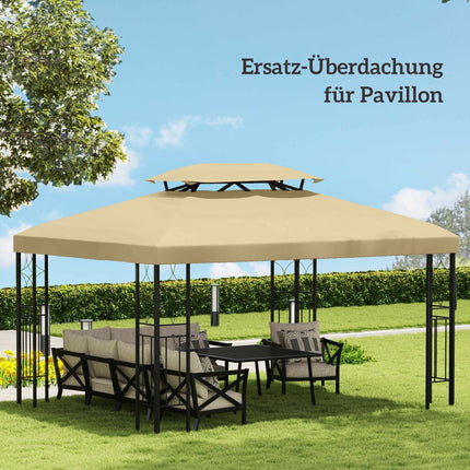Náhradní střecha pro pavilon 3x4 m, voděodpudivá, béžová