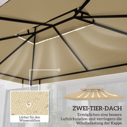 Náhradní střecha pro pavilon 3x4 m, voděodpudivá, béžová