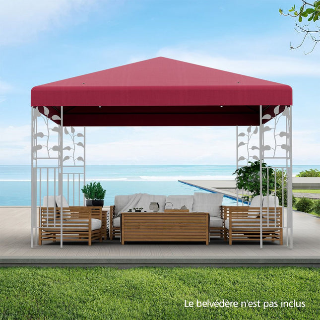 Náhradní střecha altánu 300 x 300 cm, polyester, vínová