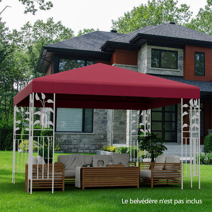 Náhradní střecha altánu 300 x 300 cm, polyester, vínová