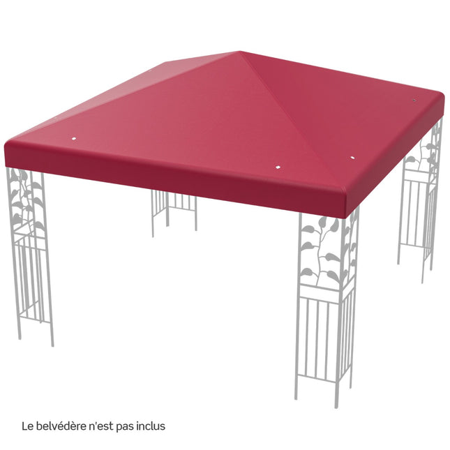 Náhradní střecha altánu 300 x 300 cm, polyester, vínová
