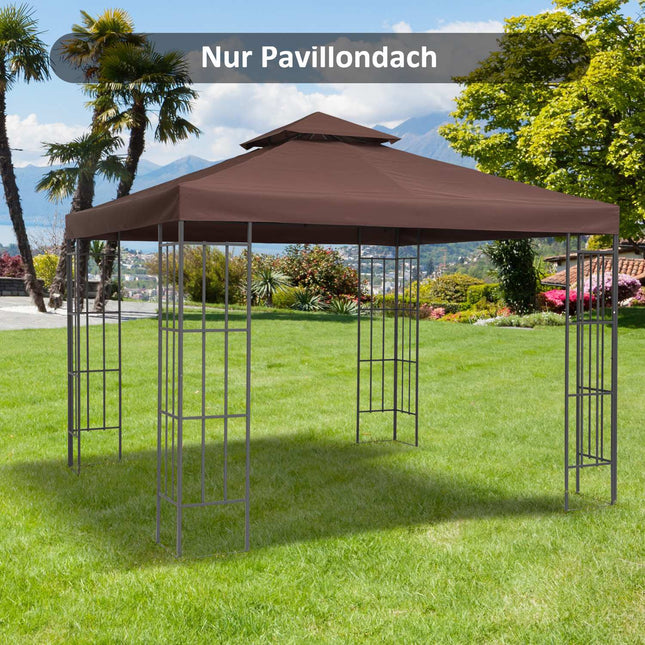 Náhradní stříška pro kovový altán 3x3M – polyester, kávová