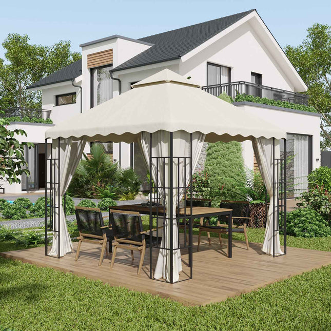 Náhradní střecha pro zahradní pavilon, 3x3 m, krémově bílý potah