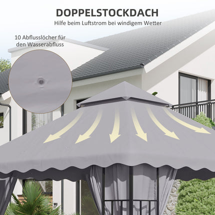 Náhradní střecha pro zahradní pavilon 3x3 m, světle šedá