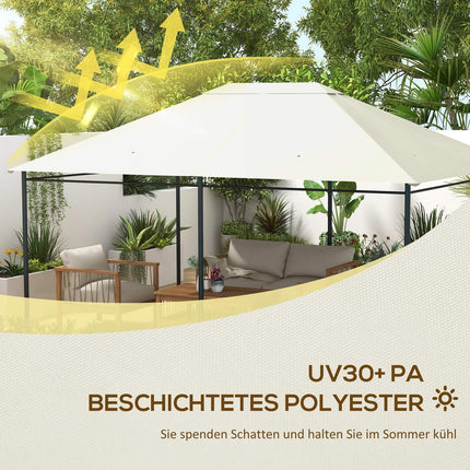 Vodotěsná náhradní střecha na altán, UV ochrana, 3.97x2.97M, krémová