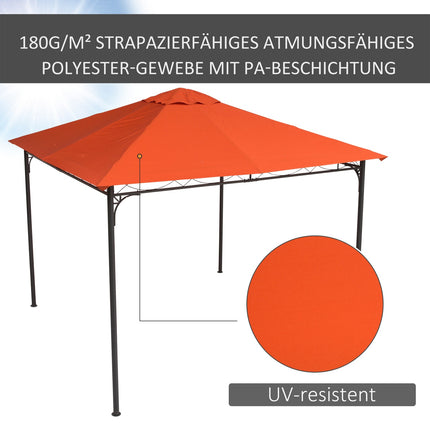 Polyesterový potah střechy altánu oranžový, ochrana proti slunci, 3x3 m
