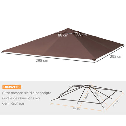 Náhradní potah altánu, sluneční clona, 2.93x2.93M, kávová