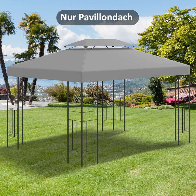 Náhradní polyesterová střecha altánu, 3x4 m, světle šedá