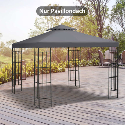 Náhradní tmavě šedá střecha altánu, polyesterový potah 3x3 m