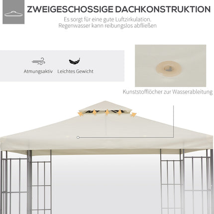 Náhradní střecha ke kovovému altánu, 3x3M, krémový polyester