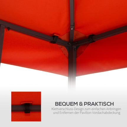 Náhradní střecha altánu, rezavě červený polyester, 3x3 m