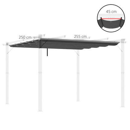 Náhradní střecha pergoly 2.5x2.55m, tmavě šedá, voděodolná