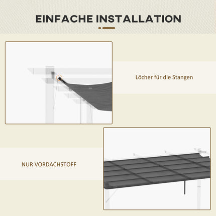 Pergola Replacement roof 3.5x2.5m, dark grey, with drainage