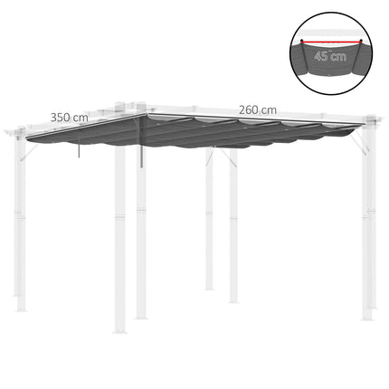 Pergola Replacement roof 3.5x2.5m, dark grey, with drainage