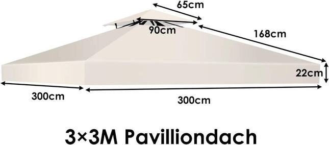Náhradní horní potah 300 x 300 cm pro dvoupatrový altán, béžový