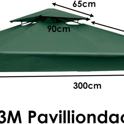 Náhradní horní potah 300 x 300 cm pro dvoupatrový altán, tmavě zelený