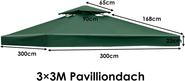 Náhradní horní potah 300 x 300 cm pro dvoupatrový altán, tmavě zelený