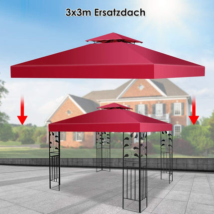 Náhradní horní potah 300 x 300 cm pro dvoupatrový pavilon, vínový