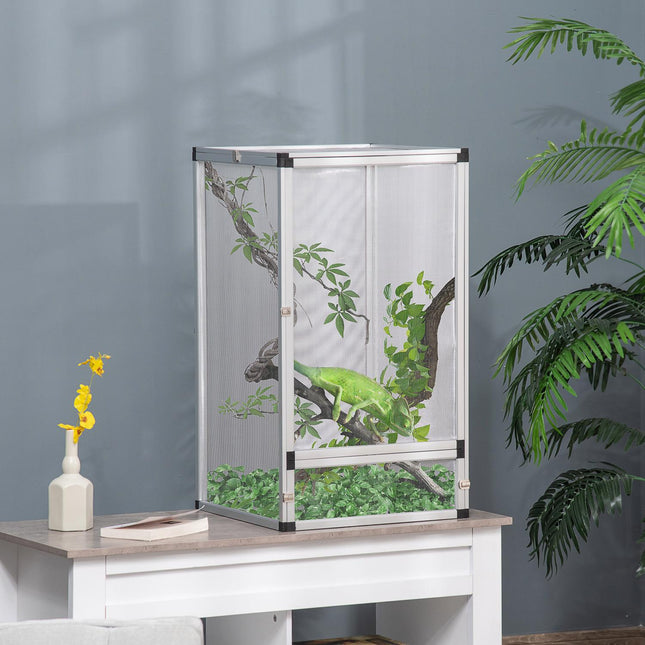 Chovný box pro plazy – hliník, 45 x 45 x 80 cm