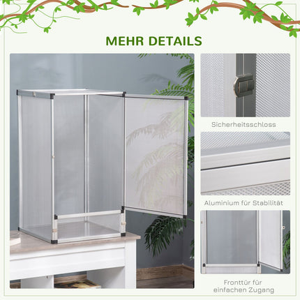 Chovný box pro plazy – hliník, 45 x 45 x 80 cm