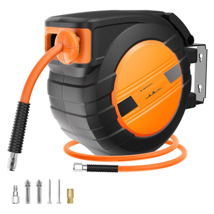 Retractable Air Hose Reel, 3/8 In x 50 Ft, 300 PSI