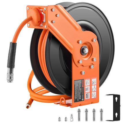 Retractable Air Hose Reel, 3/8 in x 50 ft, 300 PSI