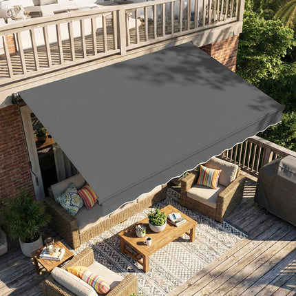 Zatahovací markýza, 10 m², tmavě šedá, ruční klika