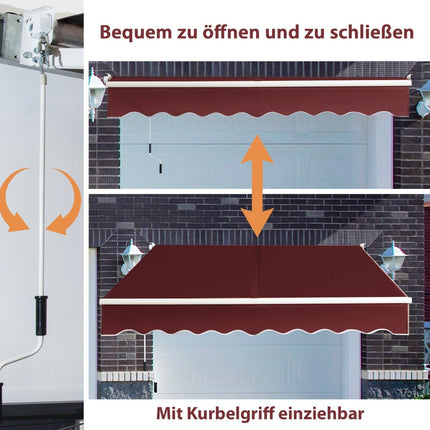 Gelenkarmmarkise, 2,5x2m, UV- & wasserabweisend, Rot