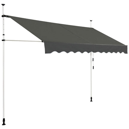 Zatahovací markýza, odolná vůči UV, nastavitelná, 300 x 120 cm, šedá