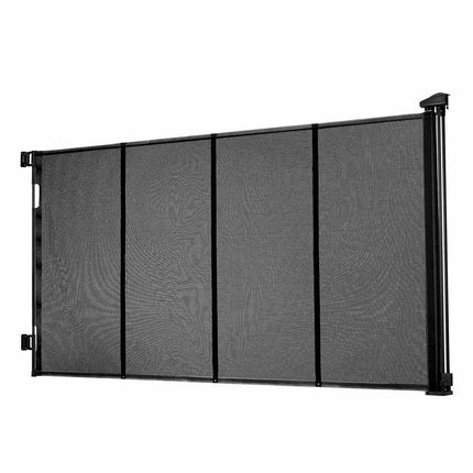 Retractable Baby Gate, 120 in Wide, 38.5 in Tall, Black