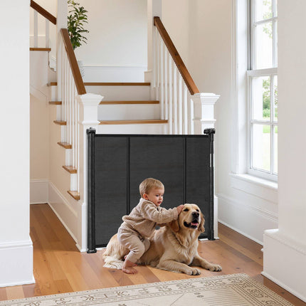 Retractable Baby Gate, 34 in Tall, Extends to 110 in