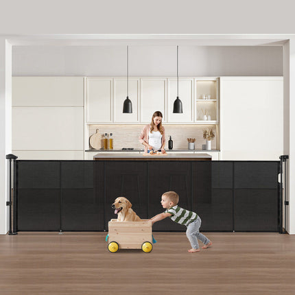 Retractable Baby Gate, 34 in Tall, Extends to 110 in