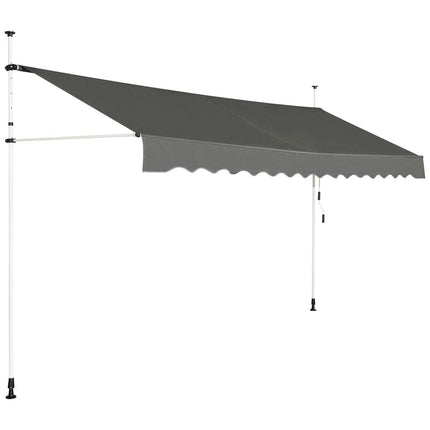 Zatahovací balkonová markýza, šířka 200 cm, odolná vůči UV, šedá