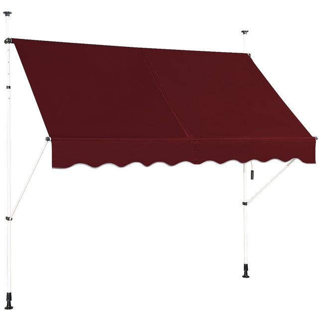 Zatahovací balkonová markýza, 250 cm, odolná vůči UV, červená