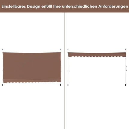 Zatahovací balkonová markýza, 400 cm, odolná vůči UV, nastavitelná
