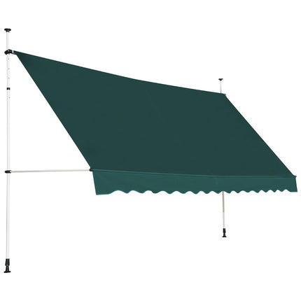 Zatahovací balkonová markýza, 400 cm, odolná vůči UV, zelená