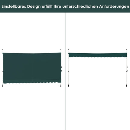 Zatahovací balkonová markýza, 400 cm, odolná vůči UV, zelená