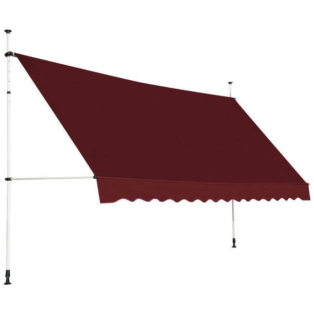 Zatahovací balkonová markýza, 400 cm, odolná vůči UV, červená