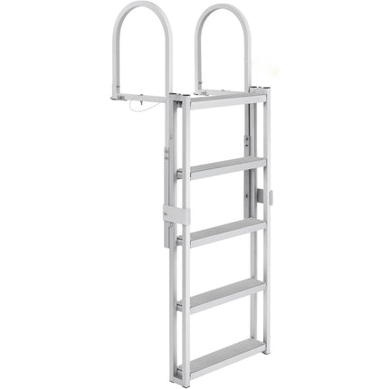 Retractable Dock Ladder, 5-Step Aluminum, 350 Lb Load