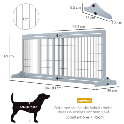 Retractable Dog Gate, Wood and Steel, 180 cm Wide
